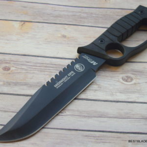 MTECH MIDNIGHT OPS 6MM THICK FULL TANG FIXED BLADE HUNTING KNIFE NYLON SHEATH