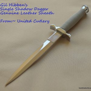 UNITED CUTLERY GIL HIBBEN SINGLE SHADOW DAGGER WITH LEATHER SHEATH