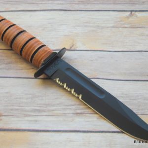 KA-BAR U.S.M.C MADE IN USA HUNTING TACTICAL COMBAT KNIFE WITH LEATHER SHEATH
