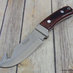 JOKER KNIVES MADE IN SPAIN FIXED BLADE HUNTING KNIFE GUT HOOK LEATHER SHEATH