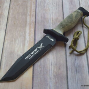 12 INCH OVERALL MTECH FIRST RECON HUNTING COMBAT KNIFE WITH NYLON FIBER SHEATH