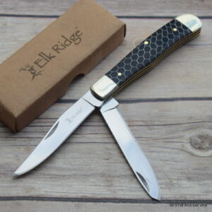 ELK RIDGE DOUBLE BLADE BLACK C-TEK HANDLE FOLDING KNIFE BRAND NEW!!!