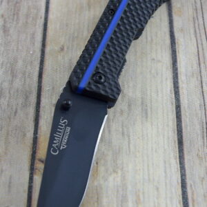 CAMILLUS THIN BLUE LINE SPRING ASSISTED TACTICAL RESCUE FOLDING KNIFE WITH CLIP