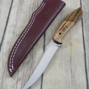 8.63 INCH BROWNING FEATHERWEIGHT CLASSIC FIXED BLADE KNIFE WITH LEATHER SHEATH