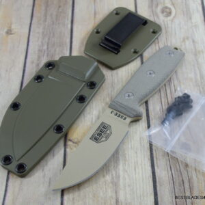 ESEE MODEL 3 FIXED BLADE MADE IN USA RAZOR SHARP BLADE WITH MOLDED SHEATH & CLIP